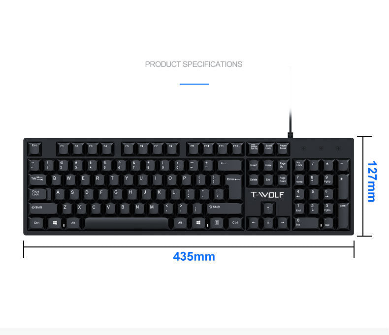 Lei Lang T15 wired USB keyboard laptop for office, home, and business use - Korvel