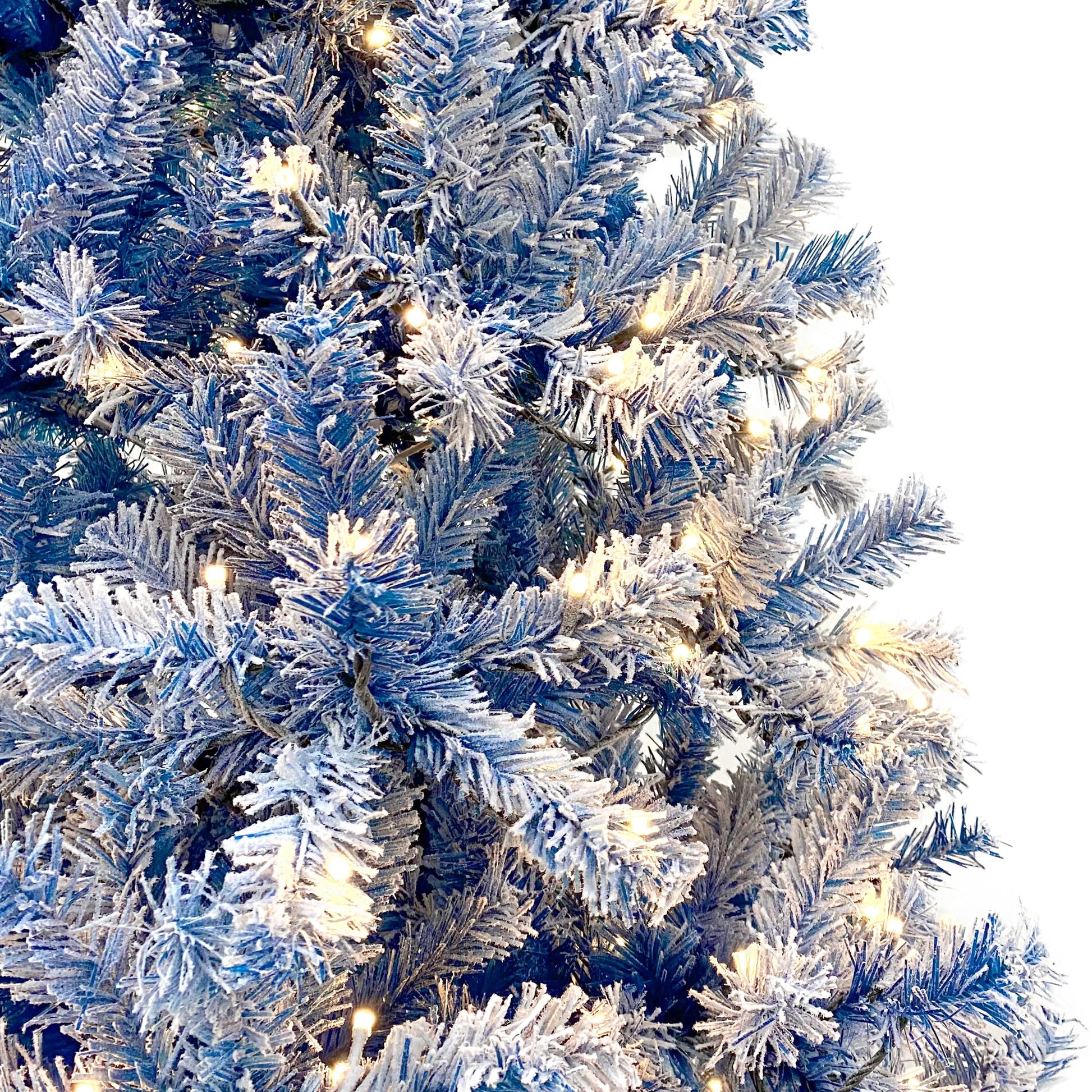 6FT pre ignited hinge chain artificial fir Christmas tree, Christmas tree snowflake flocking person with 750 Christmas branches - Korvel