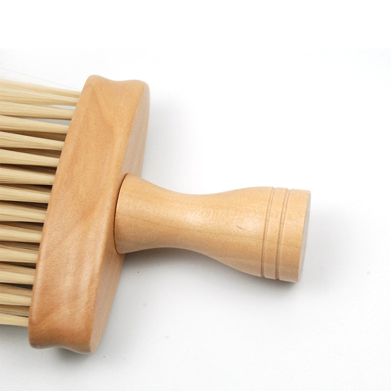 Broken Hair Sweeping Brush Bangs Brush Neck Sweeping Wooden Handle Large Imitation Mane Hairdressing Hairdressing Cleaning Brush - Korvel