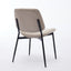 2-piece retro linen chair set with curved wooden backrest, cushioned seat, adjustable metal legs, (Beige Linen) - Korvel