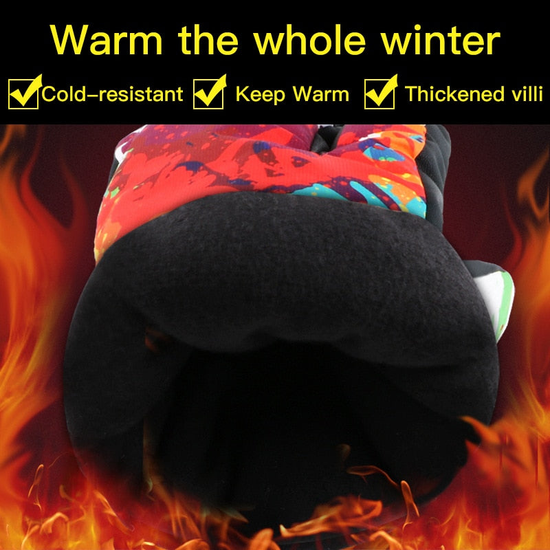 Men Women Kids Winter Warm Snowboarding Ski Gloves Snow Mittens Waterproof Cycling Skiing Snowmobile Handschoemen S M L XL - Korvel
