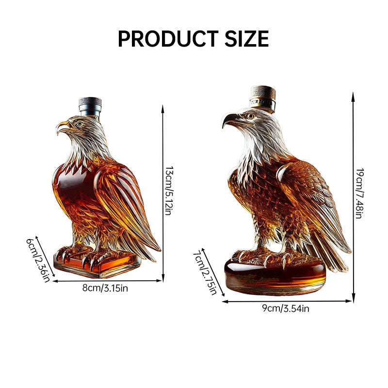 Small Eagle - shaped Whiskey Decanter. Ideal for Dad or Husband. Exquisite Glass Bottle, Perfect for Holiday Home Decor - Korvel