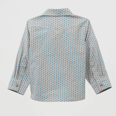 Stylish Grey and Blue Printed Shirt for Baby Boys - Korvel