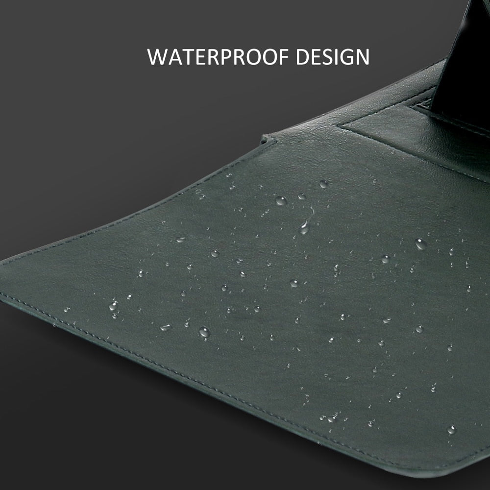 Laptop Bag PU Leather Sleeve Bag Waterproof Case For Macbook Air Pro 13 15 Portable Laptop Notebook Bag With Support Frame - Korvel