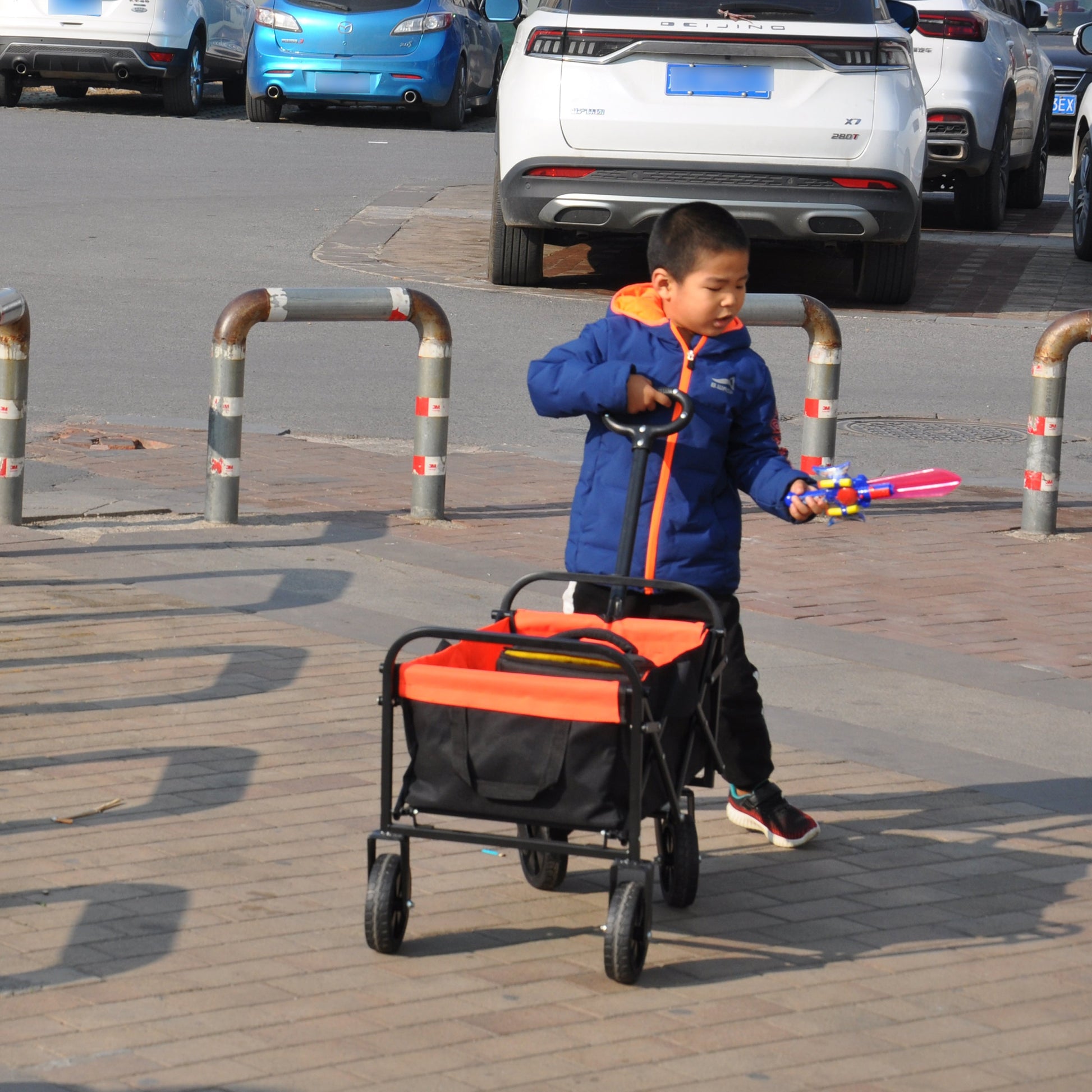 Folding Wagon Garden Shopping Beach Cart - Korvel