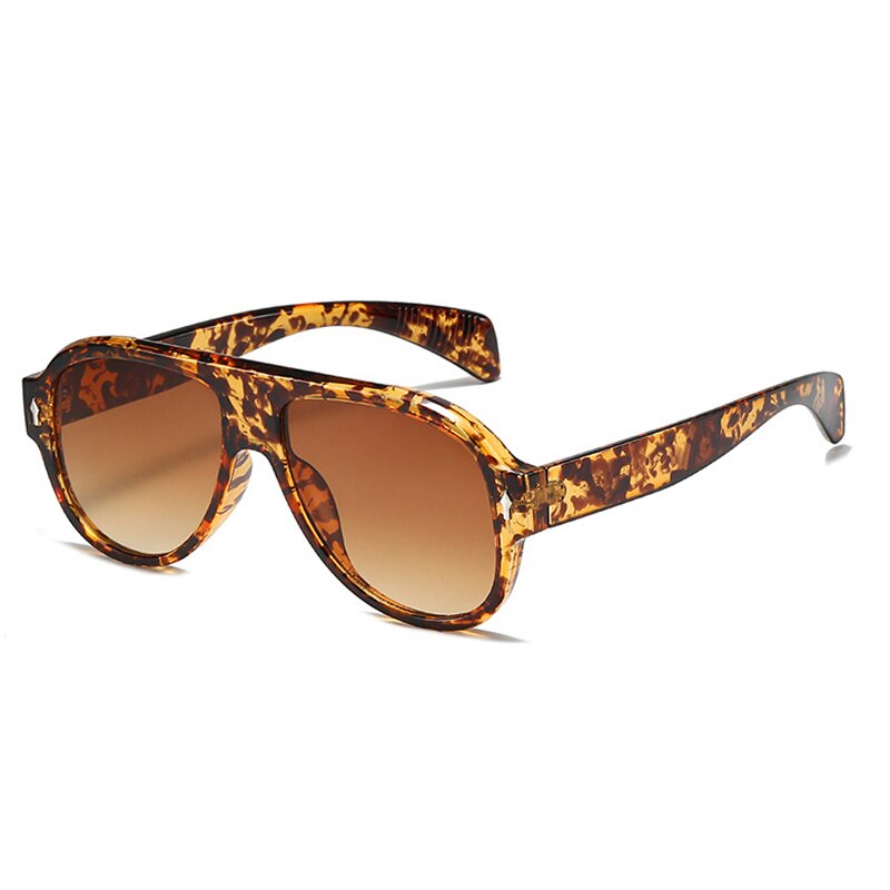 Retro Punk Men Pilot Sunglasses Fashion Rivets Decoration Gradient Eyewear Shades UV400 Women Trending Purple Sun Glasses - Korvel