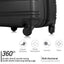 Ensemble de valises rigides noires premium de 3 pièces avec serrure TSA