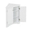 Elegante gabinete de almacenamiento triangular blanco con estantes ajustables