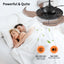 Modern LED retractable ceiling fan with lighting and remote control, silent reversible motor, 4-blade modern ceiling fan - Korvel