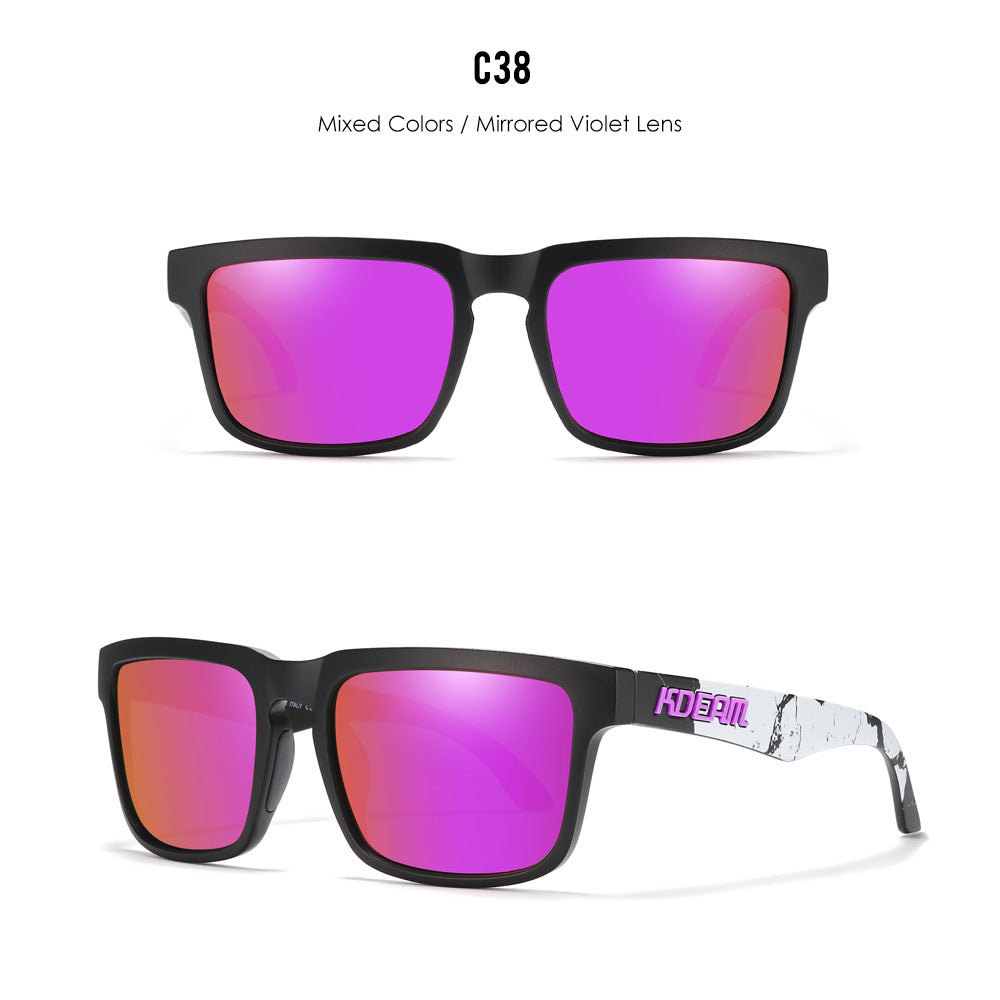Classic polarized sunglasses for men and women ultra light driving glasses colorful real film sunglasses - Korvel