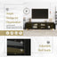 U-Can modern TV stand is suitable for TVs under 75 inches and comes with a storage cabinet top marble pattern and circular stand - Korvel