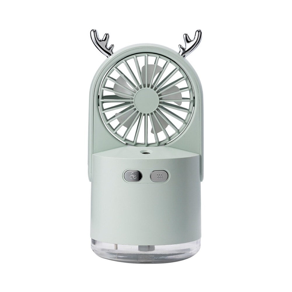 Ventilador de escritorio humidificador LED recargable por USB 3 en 1 Deer