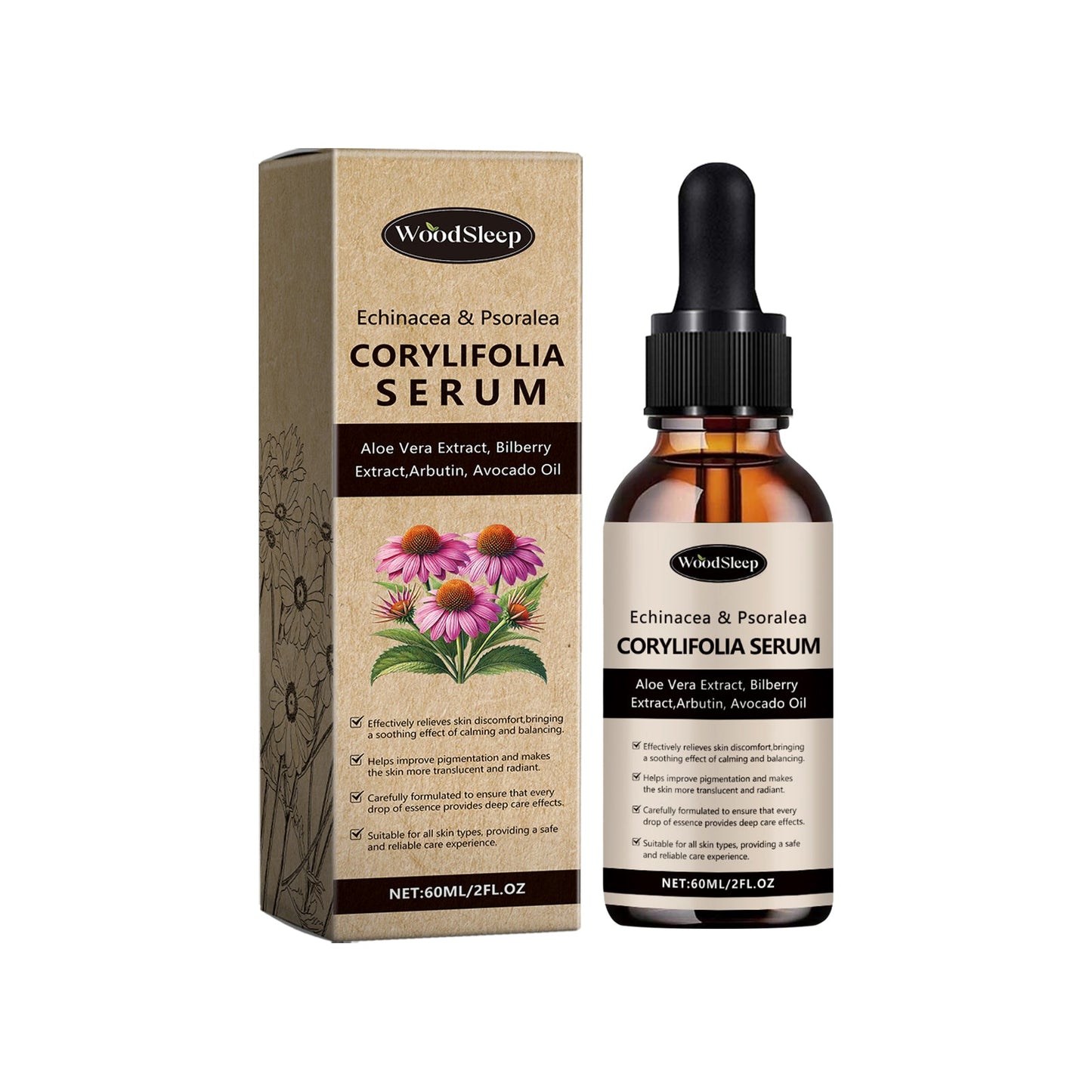 Echinacea Skin Soothing Serum Improves Skin, Reduces Redness And Soothes Discomfort - Korvel