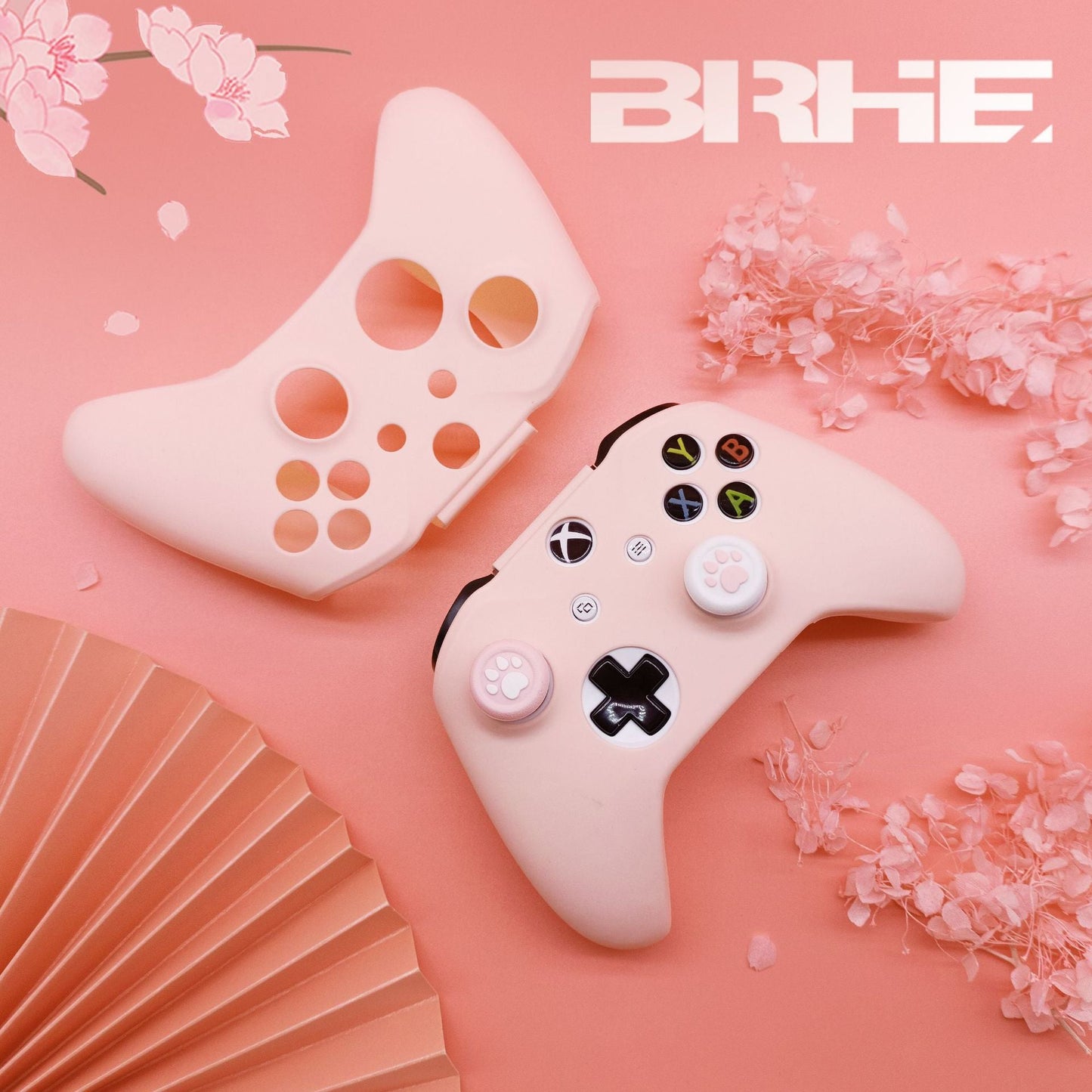 Controller protective cover with spray paint feel, girl pink, fierce male color, game controller silicone cover - Korvel