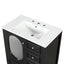 Meuble de salle de bain noir de 30" avec évier et rangement