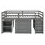 Low Study Twin Loft Bed with Cabinet and Rolling Portable Desk - Gray (OLD SKU :LP000113AAE) - Korvel