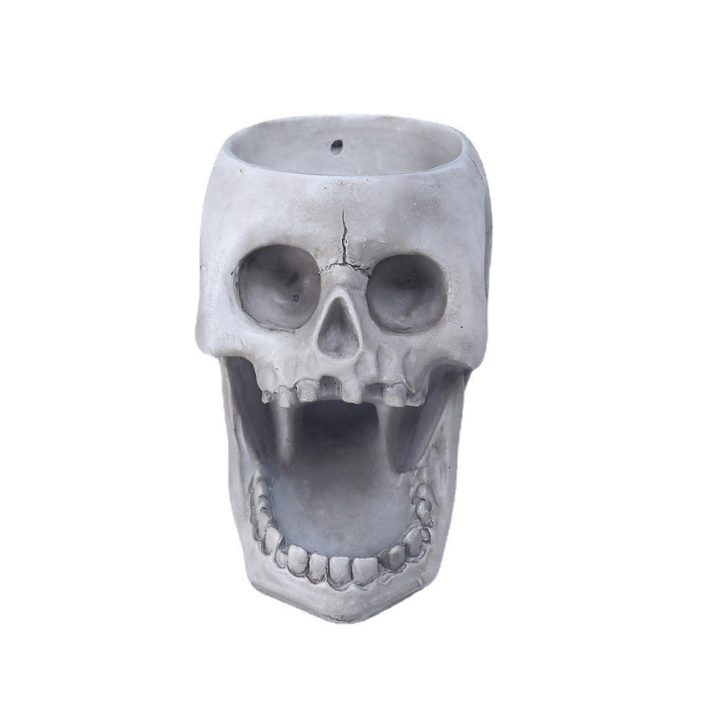 The resin three-dimensional skull feeder base can hang an automatic animal feeder - Korvel