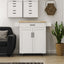 Kitchen island rolling trolley cart with 1 drawer & 2 doors with storage racks & Adjustable Shelves & towel rack - Korvel