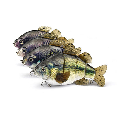 PVC Soft Tail Sub Bait 4-Section Tilapia Sub Multi Section Artificial Bait Freshwater Sub Bait - Korvel