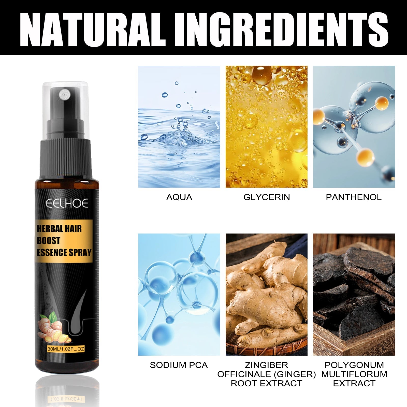 Herbal Hair Essence Spray,Prevent Falling Hair And Scalp Moisturizing And Nourishing Solution - Korvel