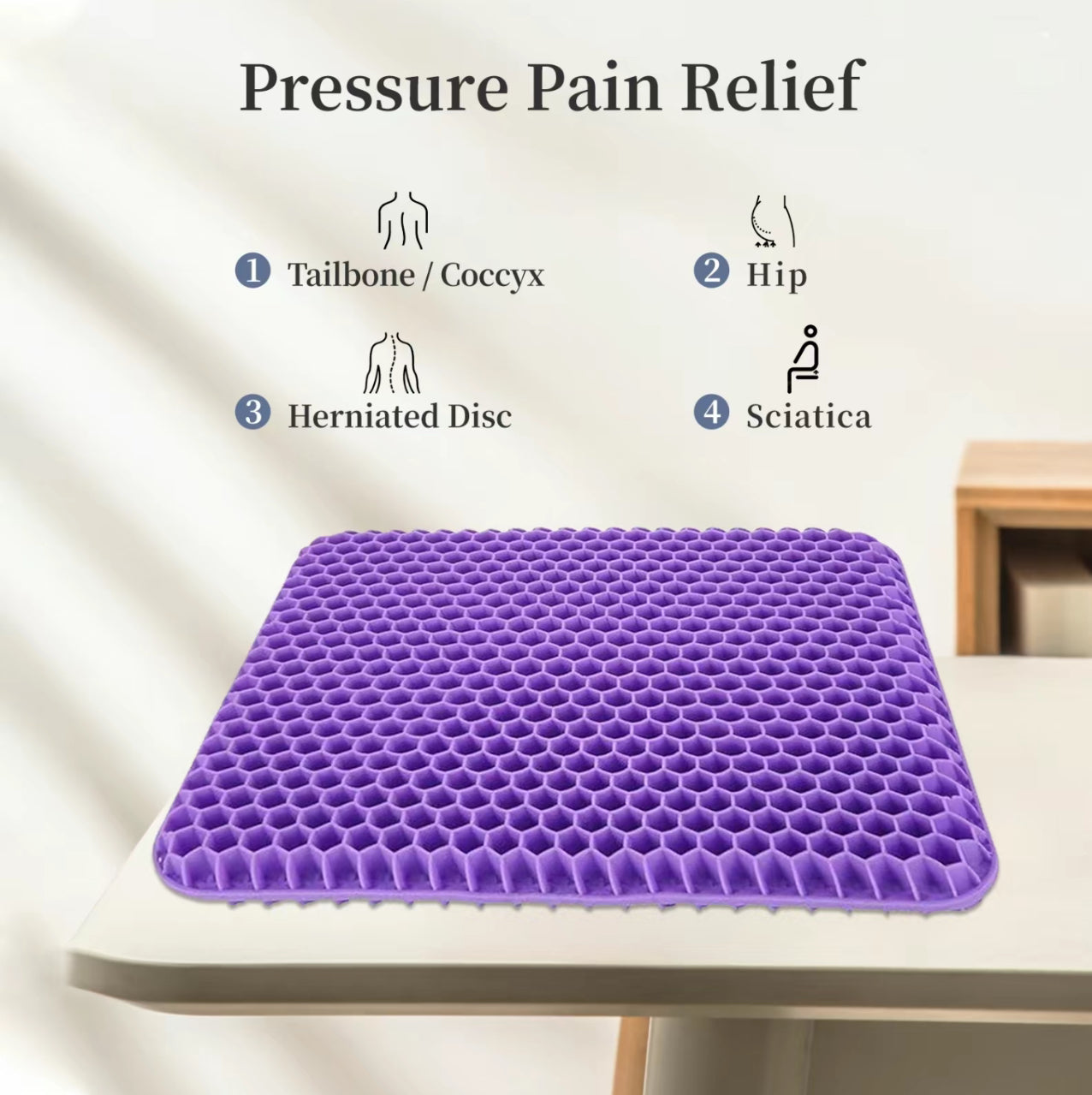 Cojín de Gel ComfortHive para un Soporte de Asiento Mejorado