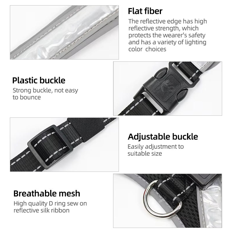 Pet supplies: explosion - proof, flushable, 8 - gear, color - changing LED, chest braces, clothes and collars with traction. - Korvel
