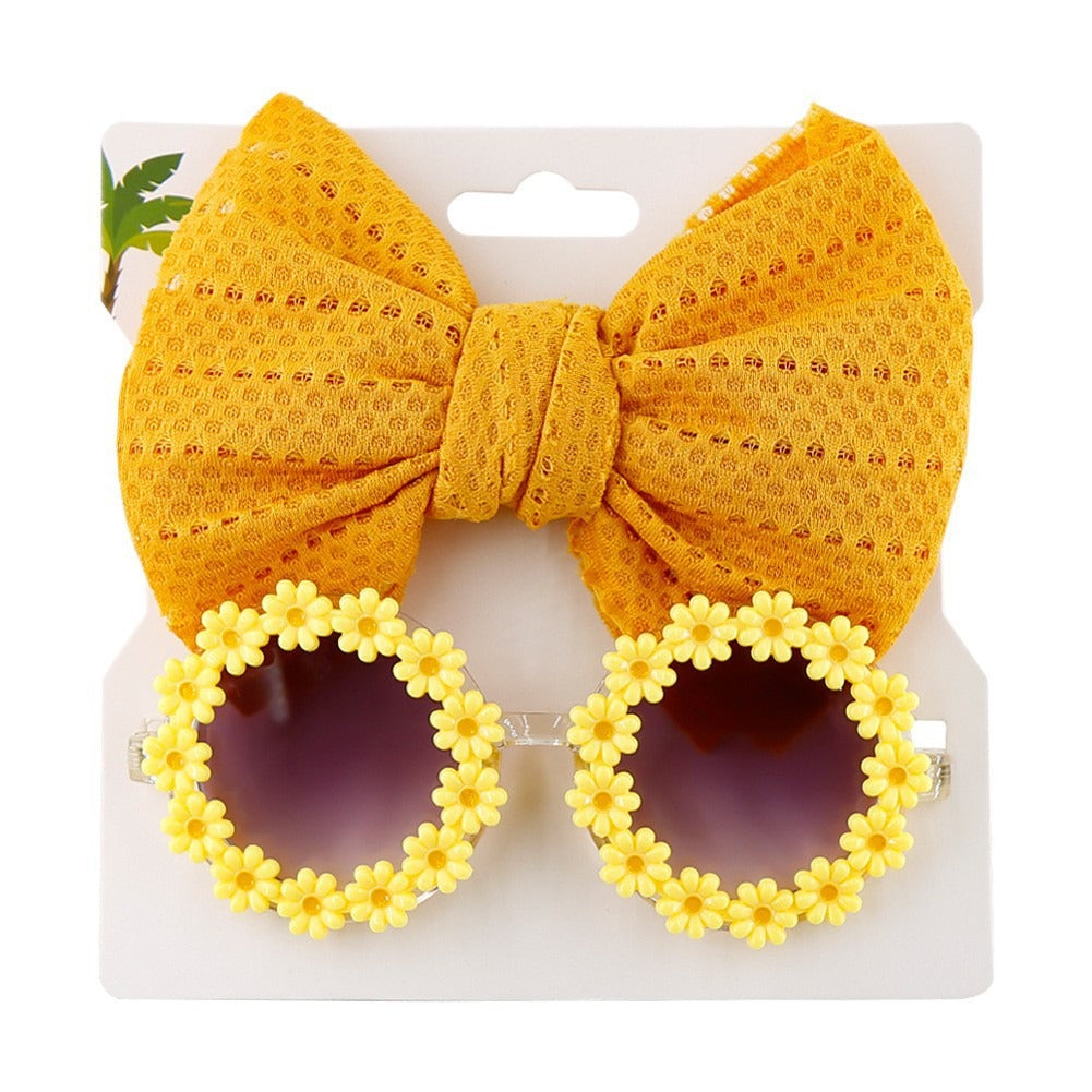 Personalized girl fashion glasses, baby headband set, sun visor - Korvel