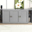 Queen Size Murphy Bed with Shelves, Cabinets and USB Ports,Gray - Korvel
