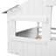 Wood Full Size House Bed with Roof, Window and Guardrail White - Korvel