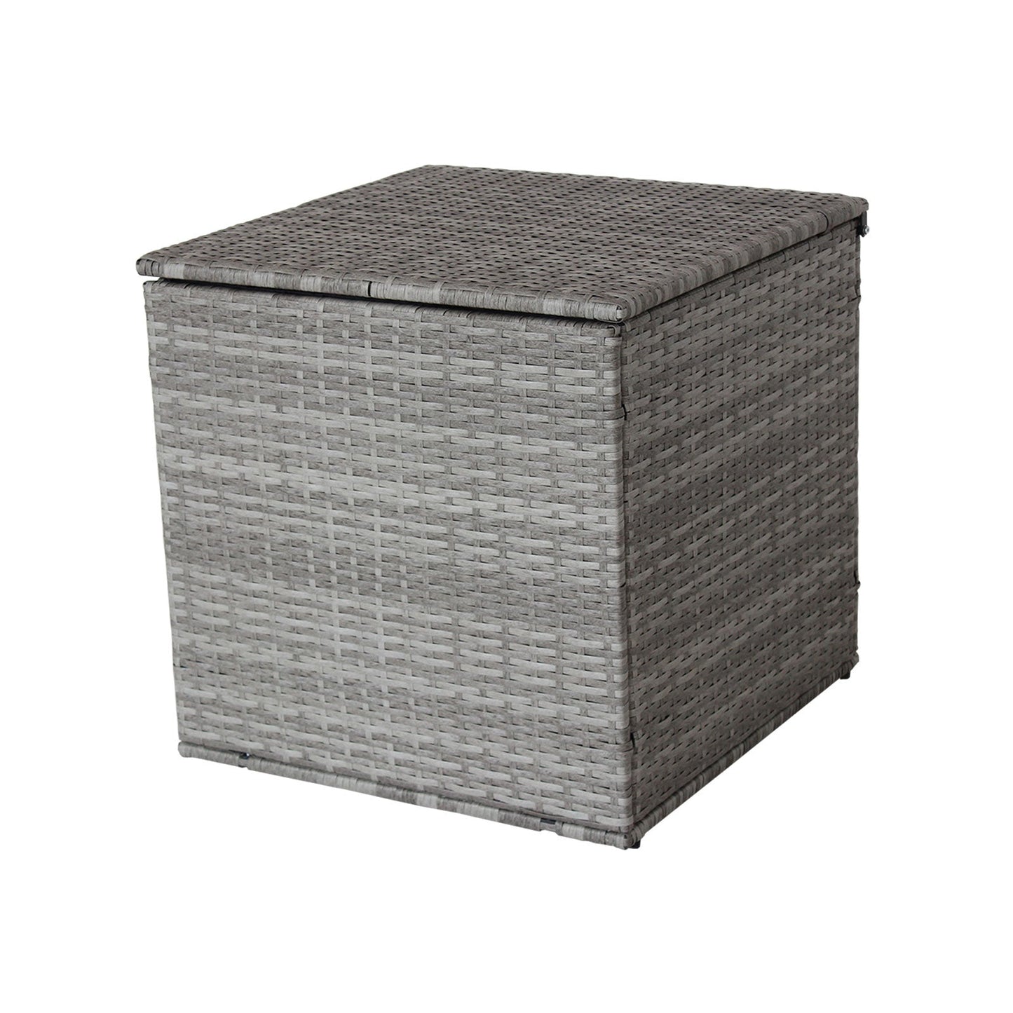 Ensemble de canapé d'extérieur en rotin gris en 4 pièces avec boîte de rangement