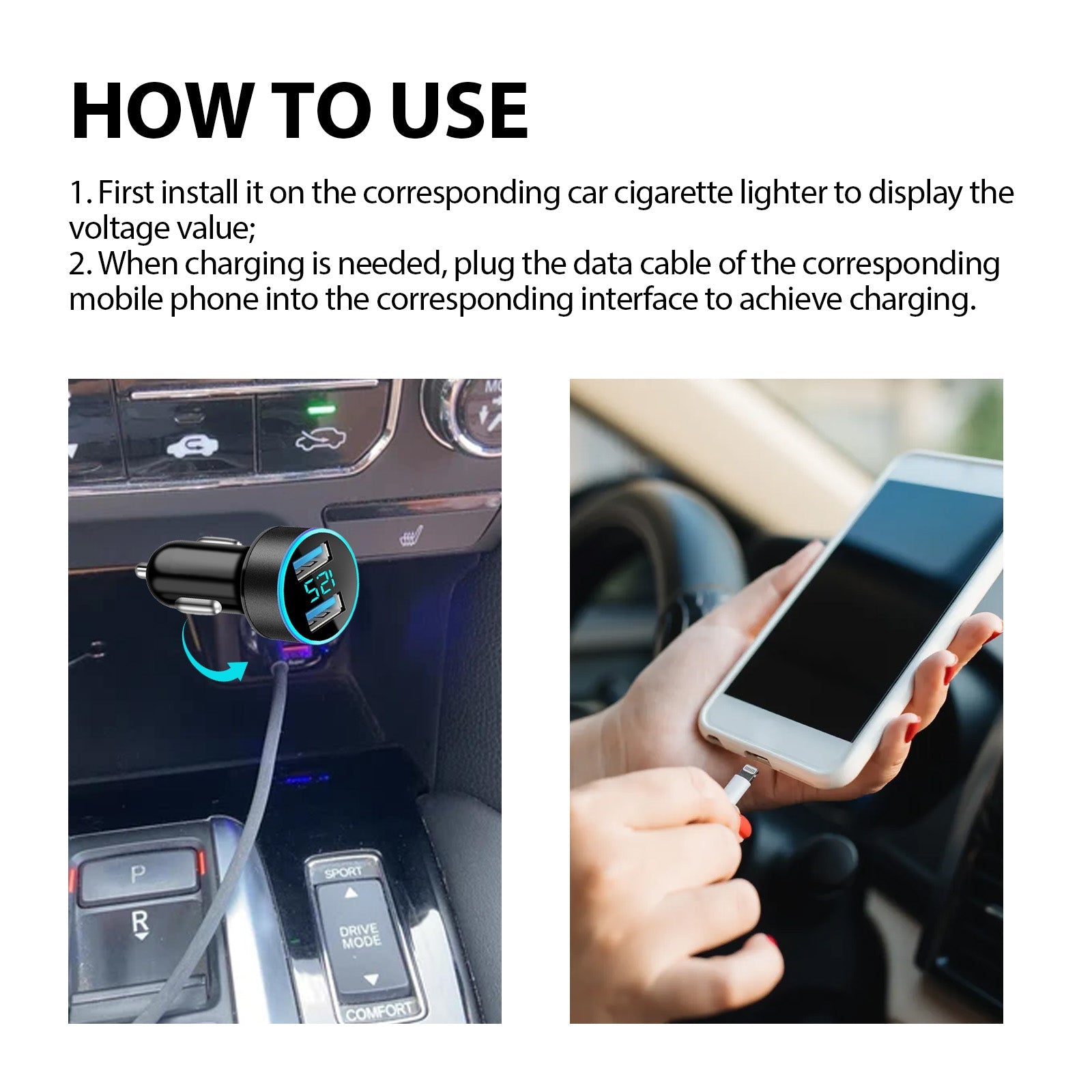 2-In-I Sterl Th Car Signal Jammer With Charging Pod, Car Dual USB Interface Mobile Phone Multi-Function Charger - Korvel