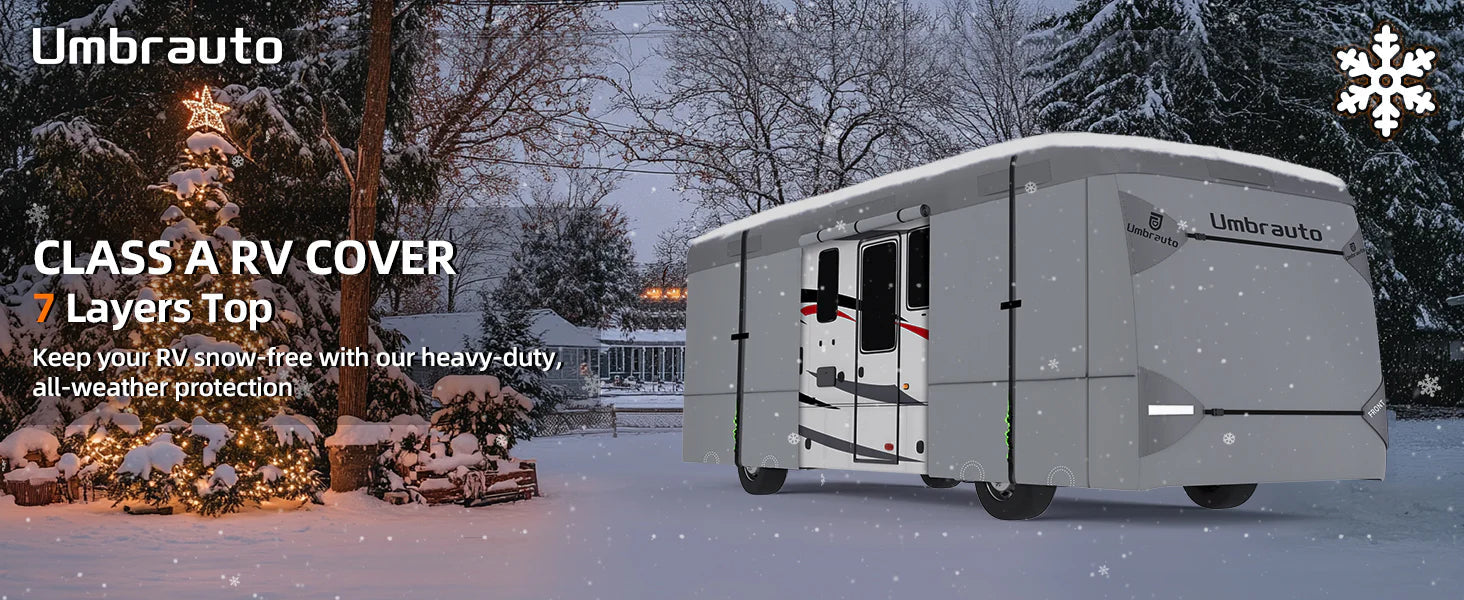 Umbrauto Class A RV Cover Upgraded Heavy Duty 7 Layers Top Windproof Breathable Class A Motorhome Camper Cover,Grey - Korvel