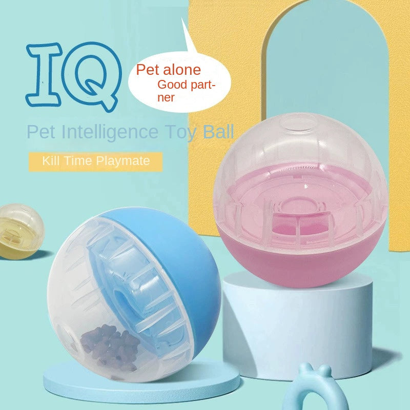 Pet Feeder Wobble Bowl Dog Food Dispensing Ball Chew-Resistant Intelligent Training Toy Cat and Dog Play Ball - Korvel