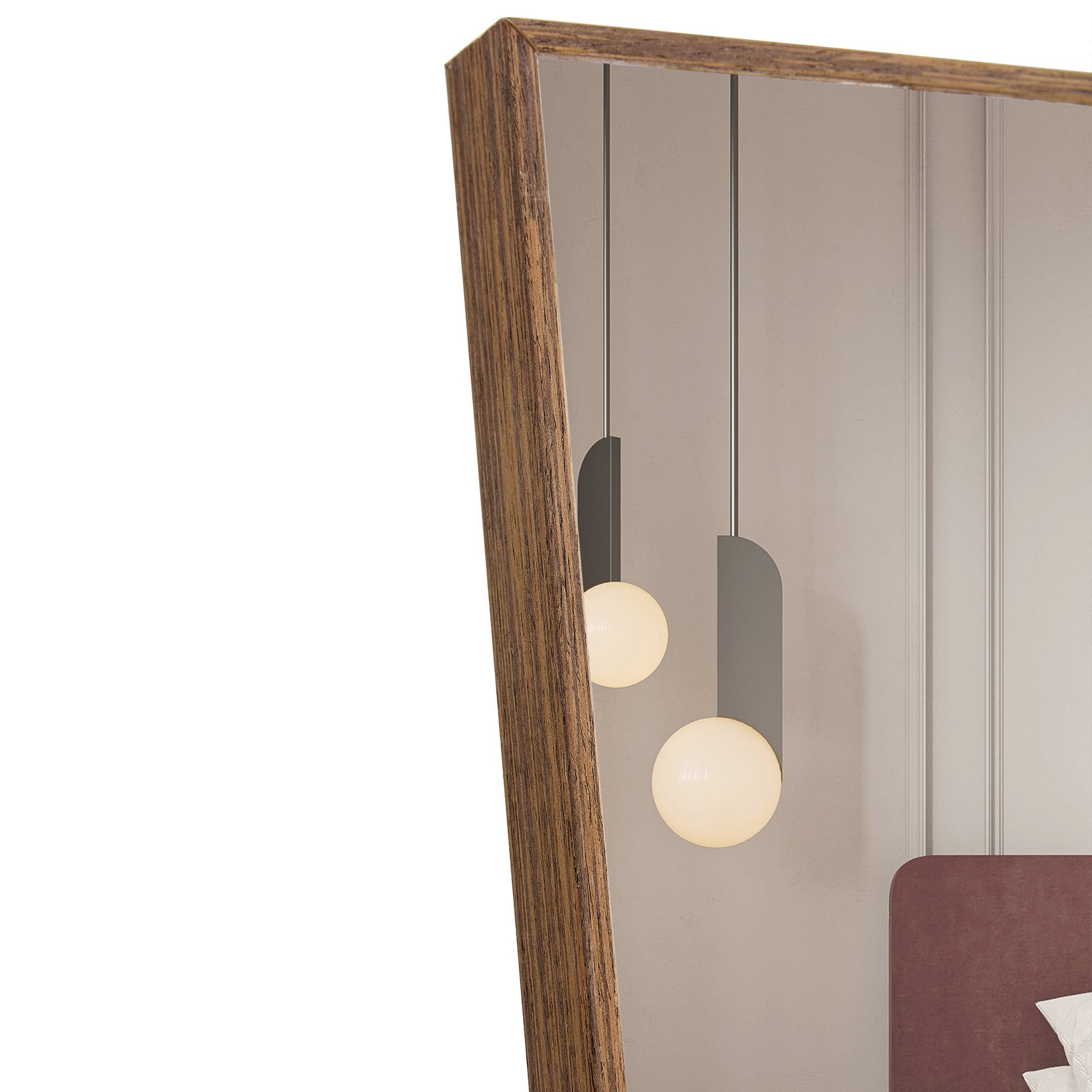60x17 Brown Solid Wood Frame Full-length Mirror, Dressing Mirror, Bedroom Home Porch - Korvel