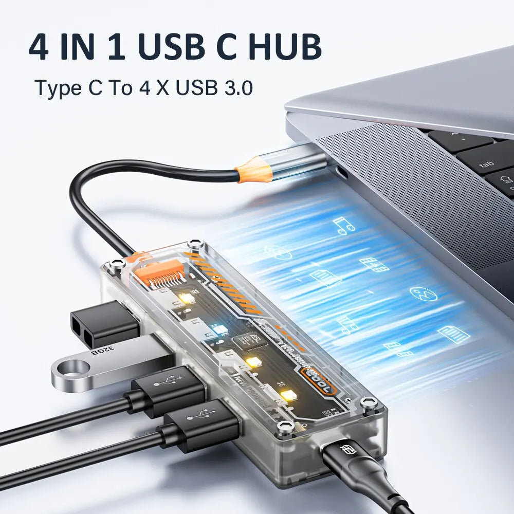 ASOMETECH Hub USB C 4-en-1 pour MacBook et plus