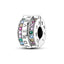 Copper plated S925 silver FOREVER colorful heart clip beads string DIY bracelet necklace - Korvel