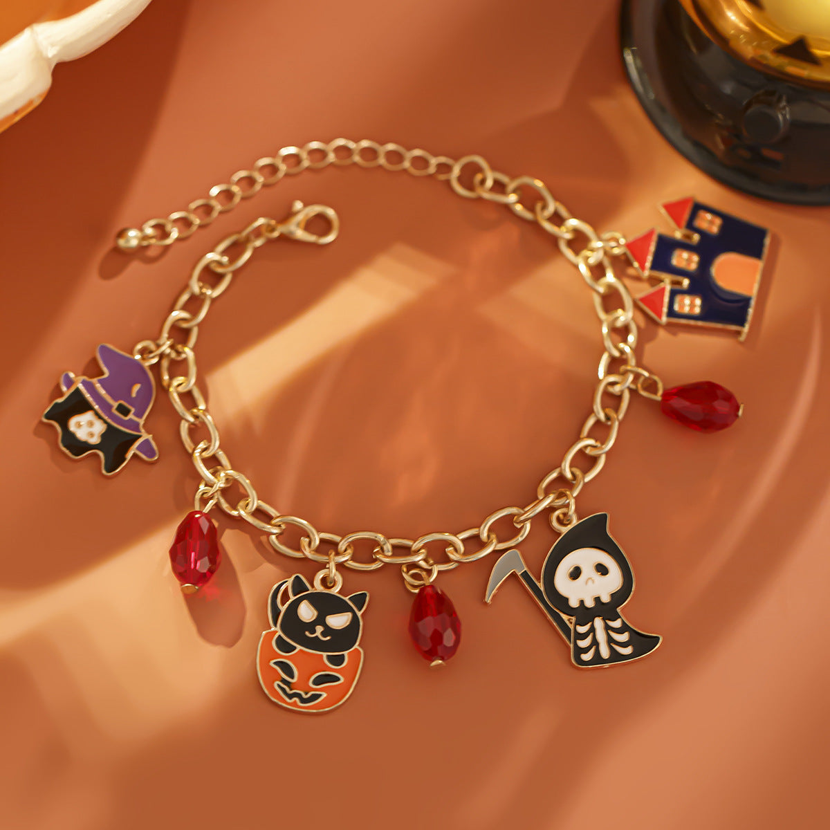 Halloween Party Ghost Bracelet Trendy Girl Pumpkin Festival Alloy Pendant Handmade Girl - Korvel