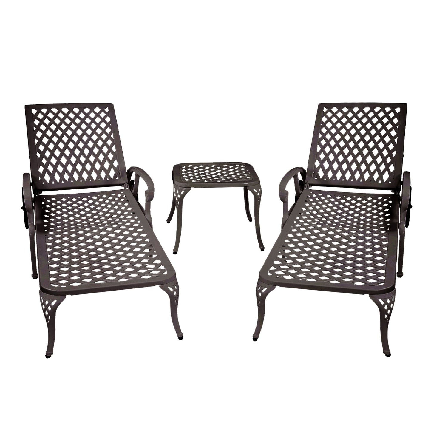 Aluminium Cast lounge chair 1pcs brown - Korvel