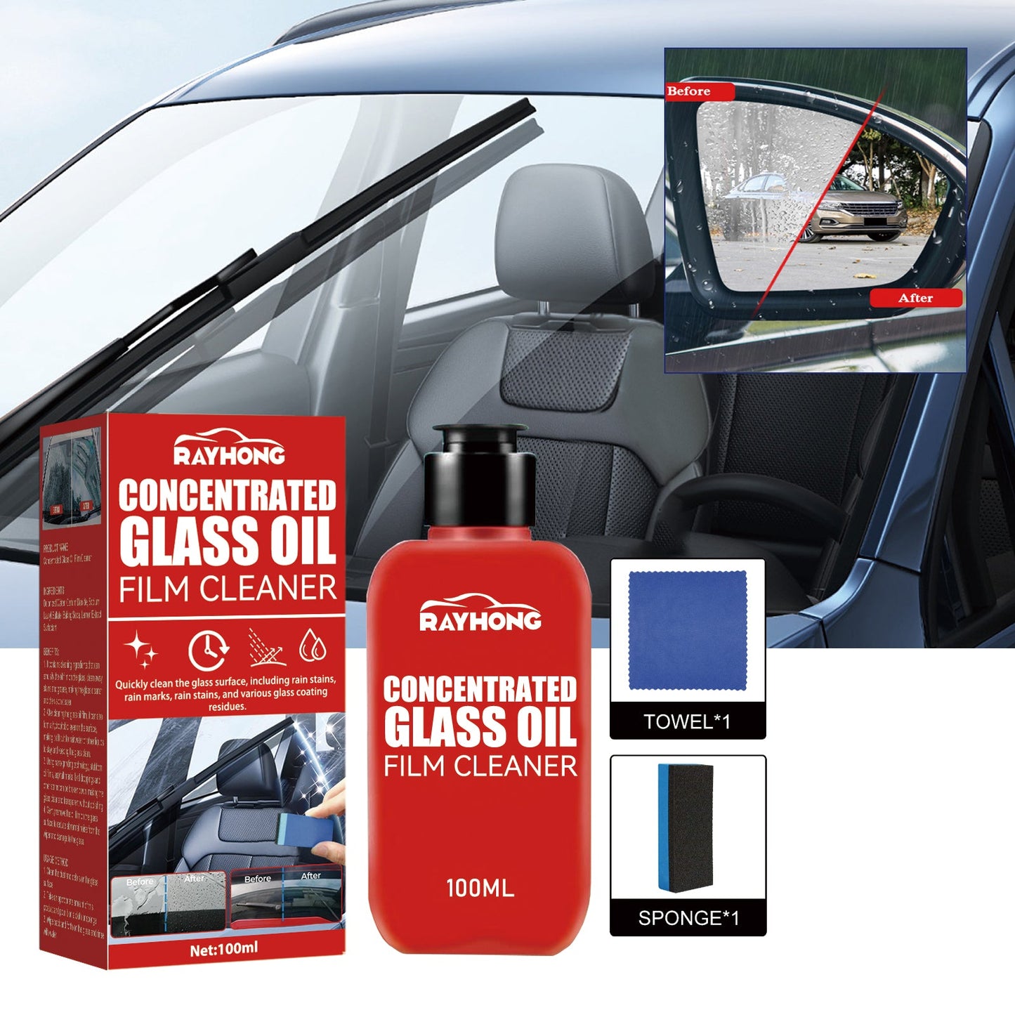 Nettoyant de verre concentré pour pare-brise clair