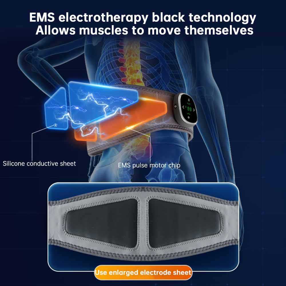 EMS Pulse Massage Waist Support Belt with Heat Compress
