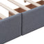 Upholstered Platform Bed with Classic Headboard and 4 Drawers No Box Spring Needed Linen Fabric Queen Size Dark gray - Korvel