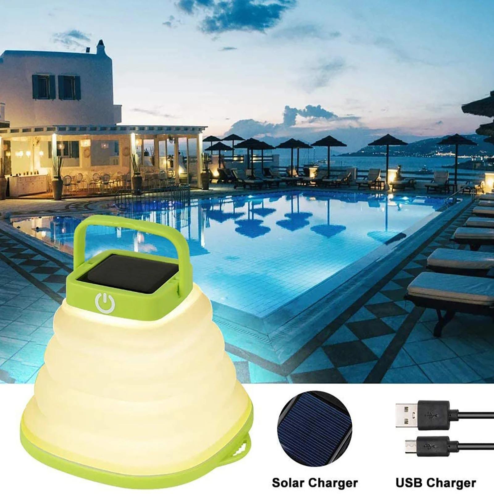 Solar Soft Adhesive Light Telescopic Light Solar Outdoor Camping Light Portable Folding Light LED Bubble Light - Korvel