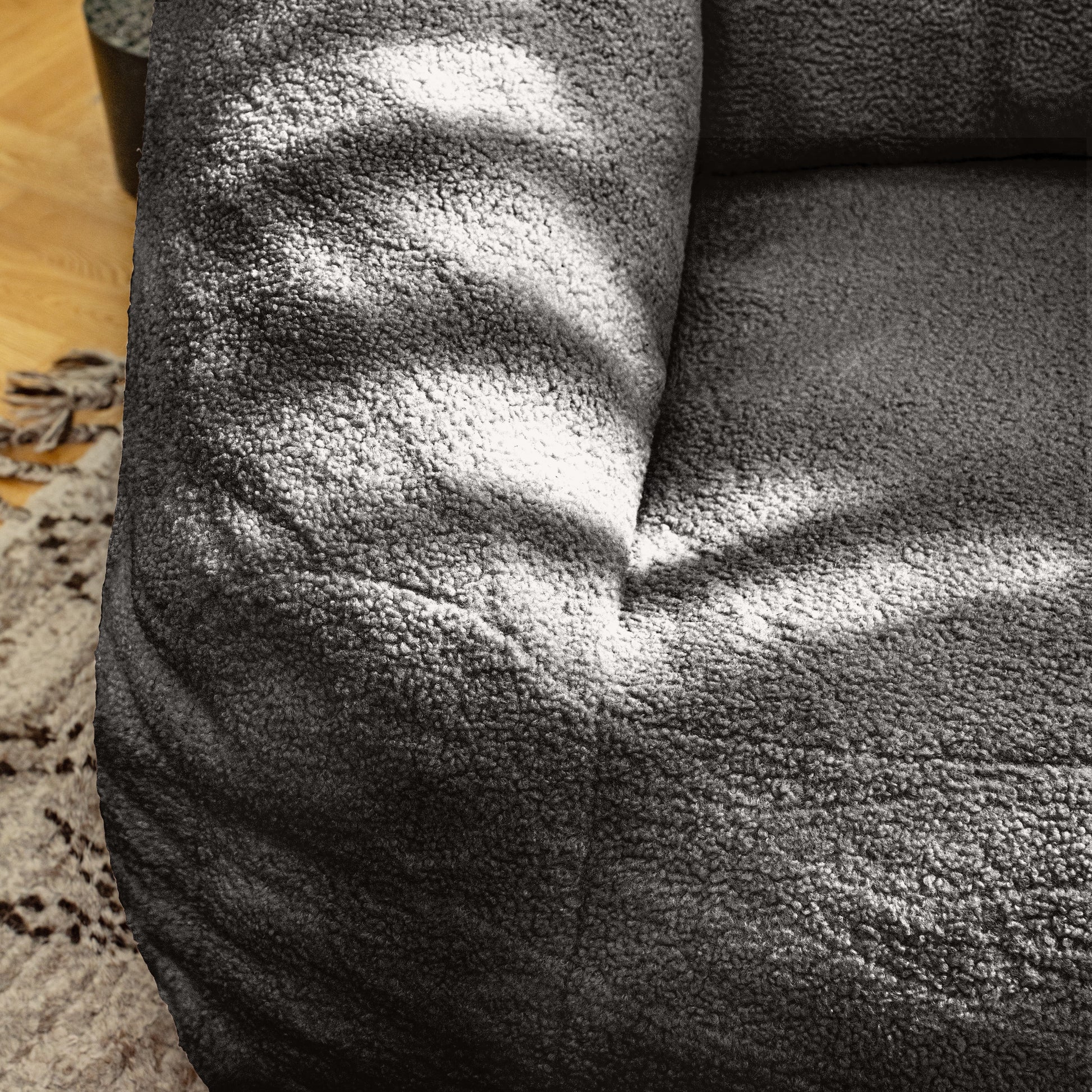 Beanbag chair with filler, beanbag sofa with tufted soft filler with memory foam, black - Korvel