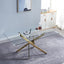 Modern Glass Dining Table with Chrome Base