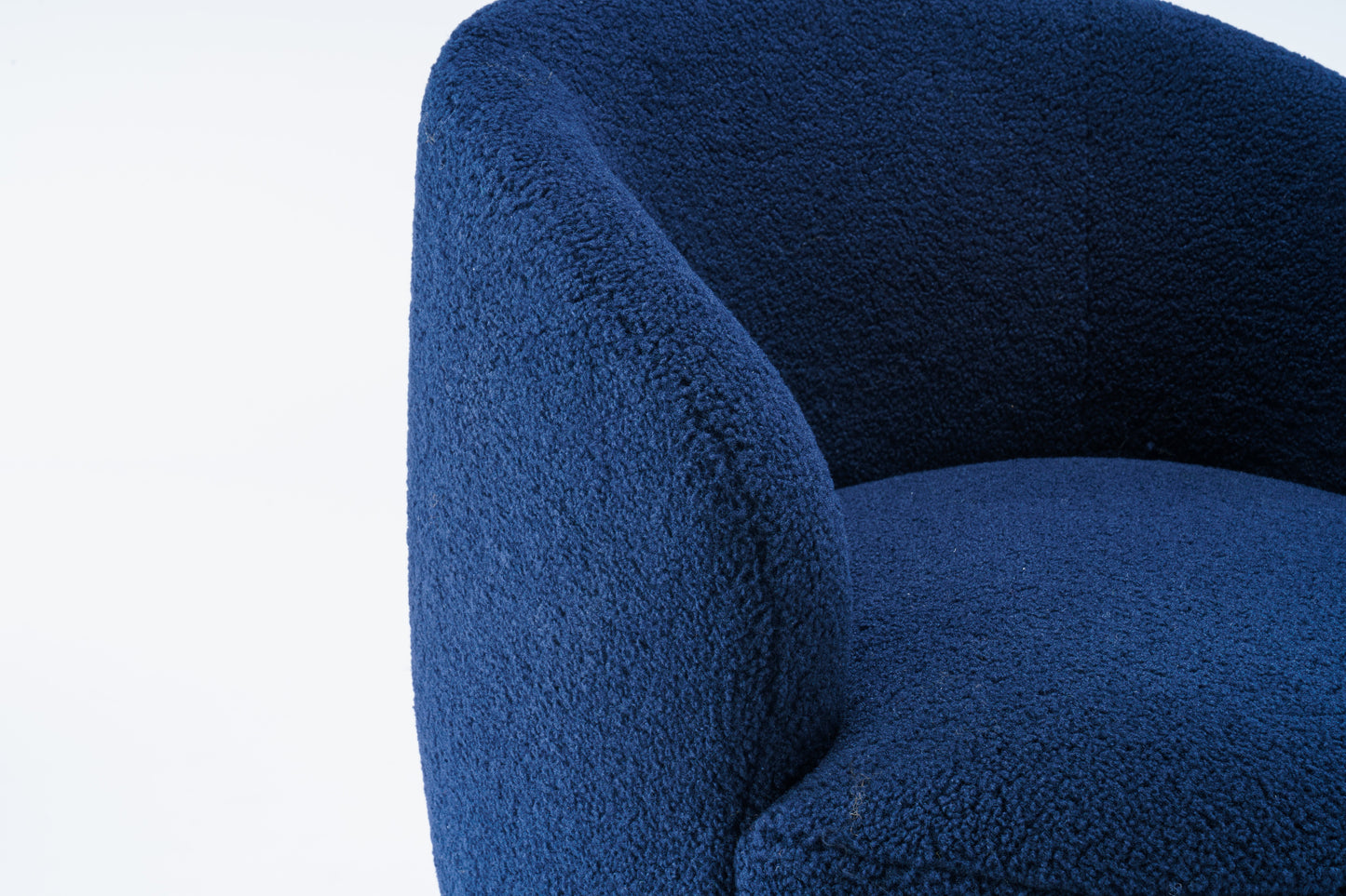 Teddy Fabric Swivel Accent Armchair - Dark Blue