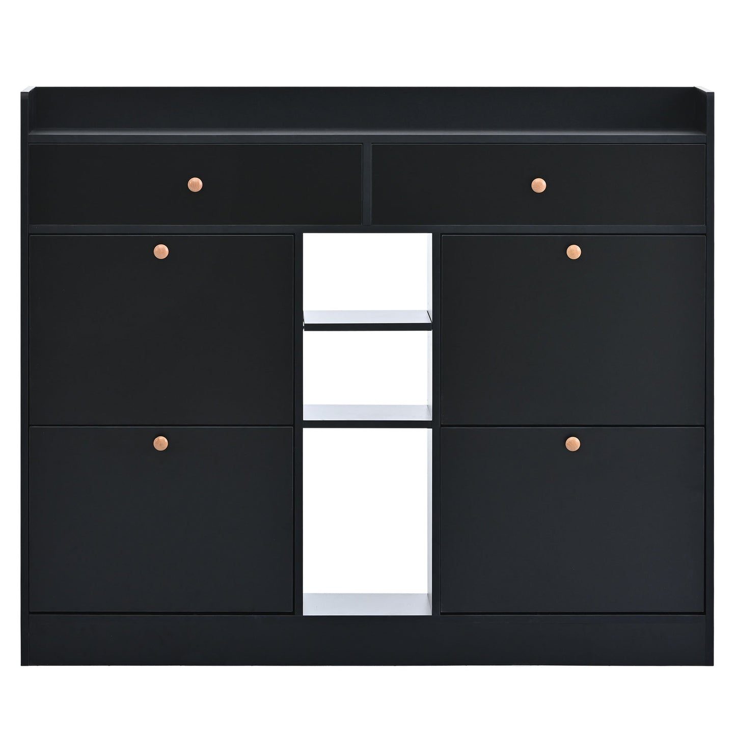 Cabinet à chaussures moderne ONTREND avec 4 tiroirs basculants - Noir