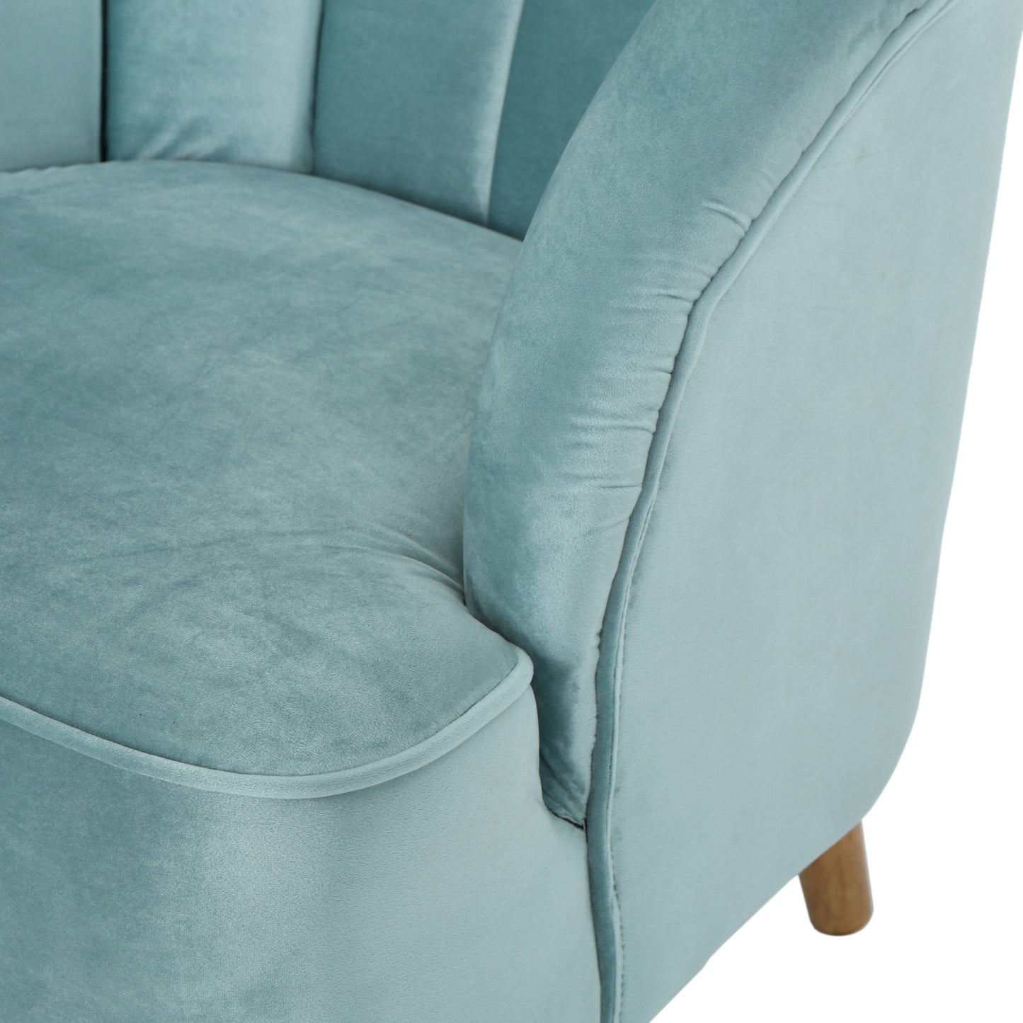 Elegant Blue Velvet Armchair