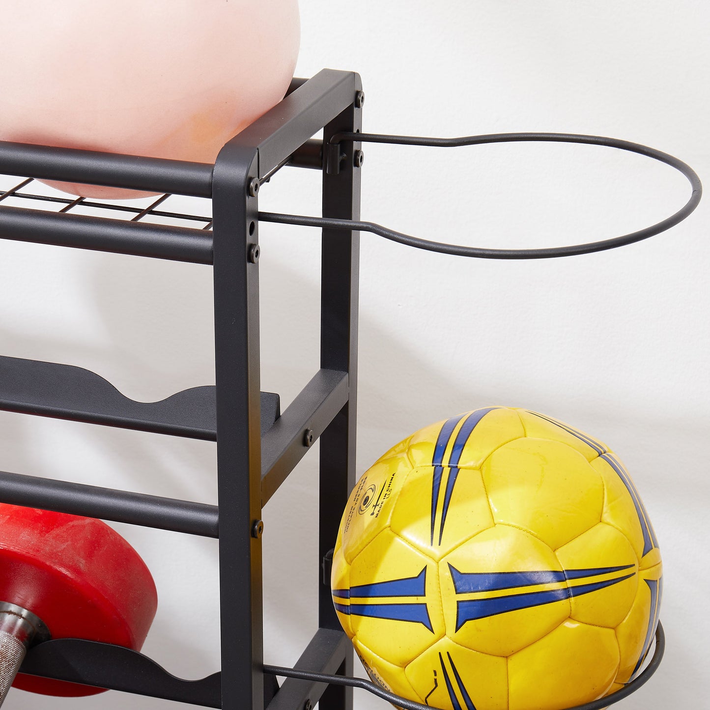 4-Tier Metal Storage Rack with Rolling Wheels and Hooks