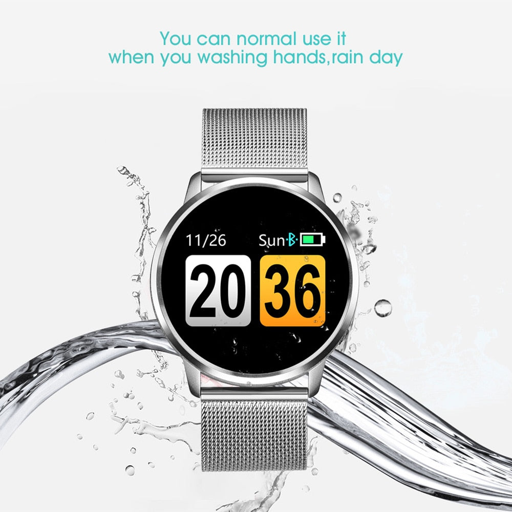 RUNDOING Q8 Smart Watch OLED Color Screen Smartwatch women Fashion Fitness Tracker Heart Rate monitor - Korvel