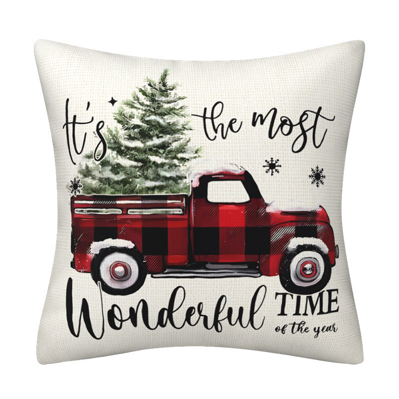 Black and red checkered car letter pillow cover, Amazon home sofa cushion cover, holiday pillow - Korvel